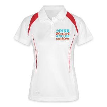 Buvez un café et soyez unique - Polo respirant Femme - blanc/marine - Devant