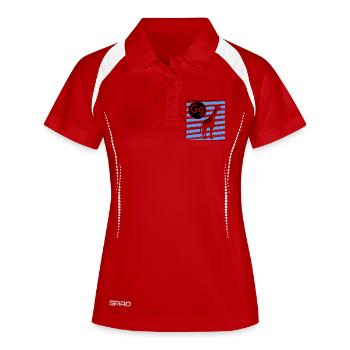 G pour girafe - Polo respirant Femme - blanc/marine - Devant
