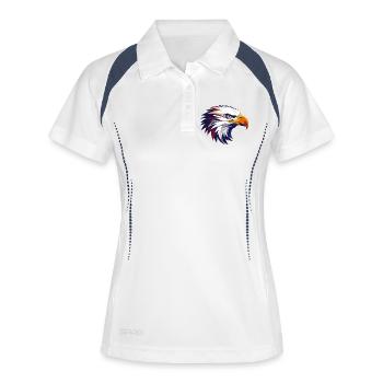 Style contrastant coloré à tête d’aigle - Polo respirant Femme - blanc/marine - Devant