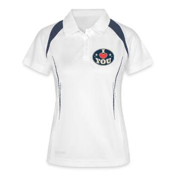 I Love You – Country Love Heart Valentine's Day - Women's Polo breathable - white/navy - Front