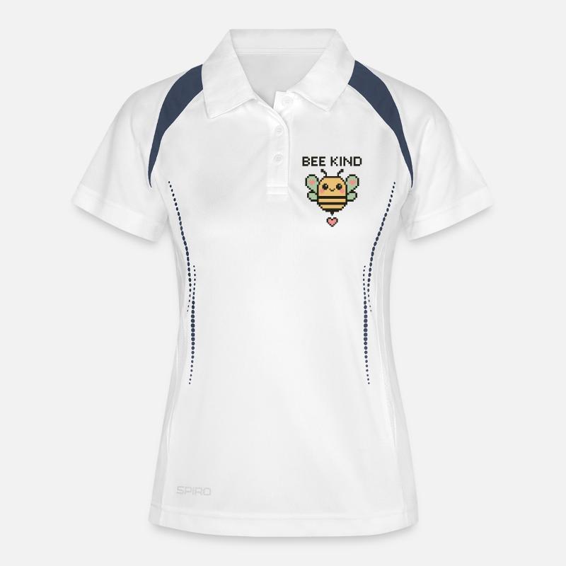 Bee Child - Pixel Bee with Hearts - Women's Polo breathable - white/navy