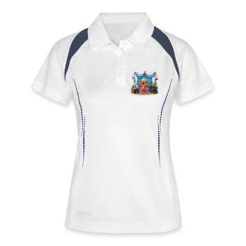 Influenceuse pieuvre sur scène - Polo respirant Femme - blanc/marine - Devant