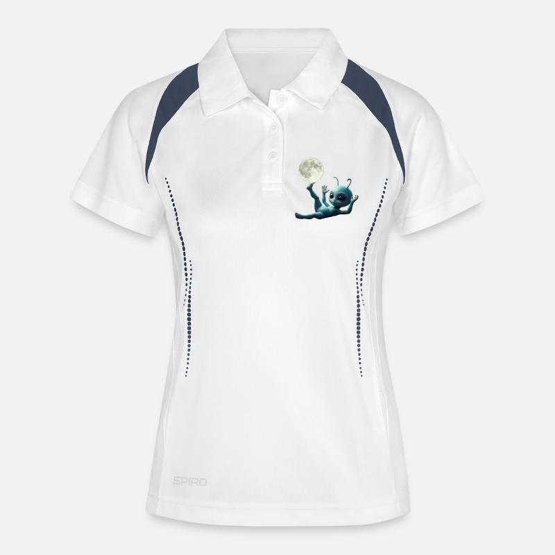 Moonbound Alien Baby - Women's Polo breathable - white/navy