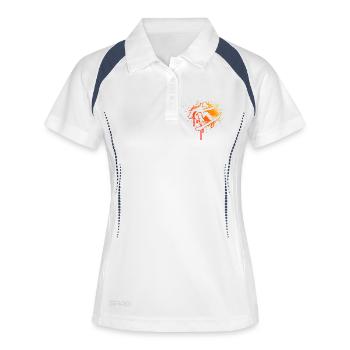 Message clair sur le snowboard pour les femmes - Polo respirant Femme - blanc/marine - Devant