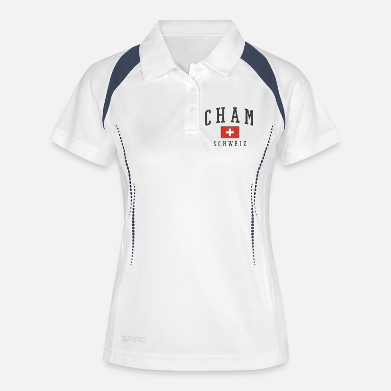 Cham Switzerland Flag Style - Women's Polo breathable - white/navy