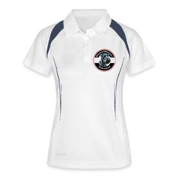 Riesenschnauzer Schutzhund Emblem - Frauen Polo atmungsaktiv - Weiß/Navy - Vorne