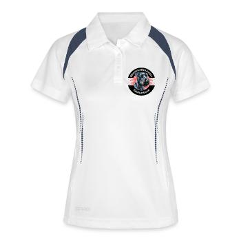 Riesenschnauzer Schutzhund Emblem - Frauen Polo atmungsaktiv - Weiß/Navy - Vorne