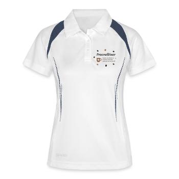 Procraféiner - Polo respirant Femme - blanc/marine - Devant