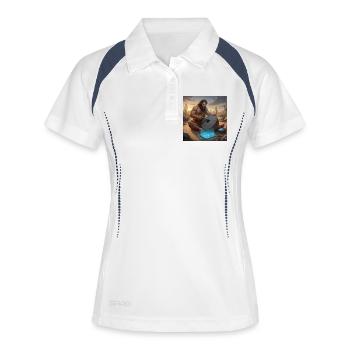 Caveman Tech Support - The First Tutorial - Women's Polo breathable - white/navy - Front