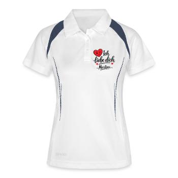 Ich liebe dich meistens - Frauen Polo atmungsaktiv - Weiß/Navy - Vorne