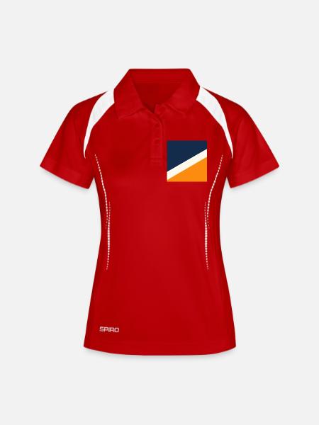 Blue and Orange Geometry - Women's Polo breathable - white/navy