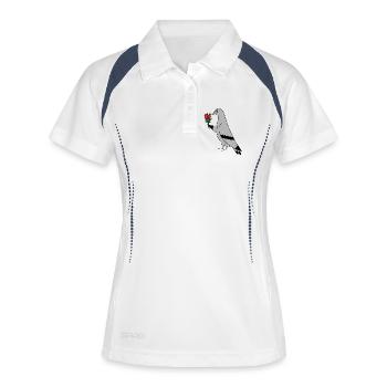 Pigeon with Roses – Illustration urbaine minimaliste - Polo respirant Femme - blanc/marine - Devant