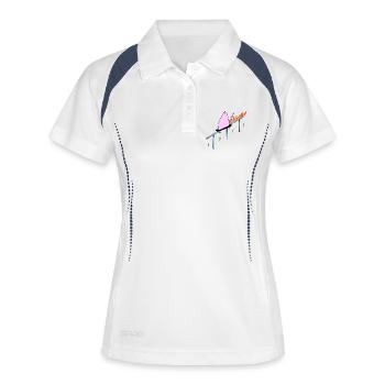 Easy_Cat - Frauen Polo atmungsaktiv - Weiß/Navy - Vorne