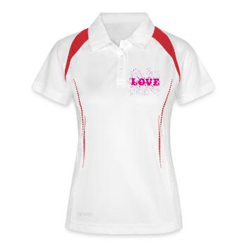 Cute Love Heart Valentine day - Frauen Polo atmungsaktiv - Weiß/Navy - Vorne