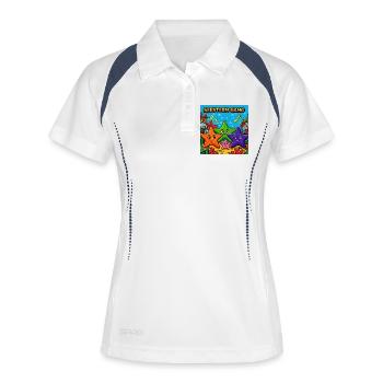 Bande d’Étoiles de mer Amies Étoiles Sous-marines - Polo respirant Femme - blanc/marine - Devant