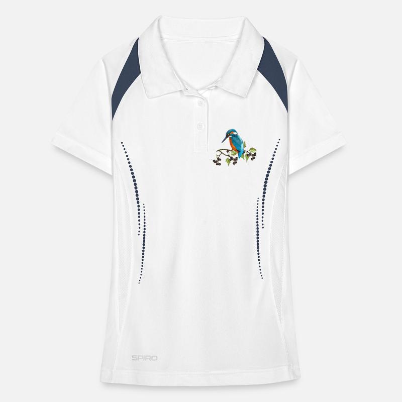 Bunter Vogel Frauen Polo atmungsaktiv