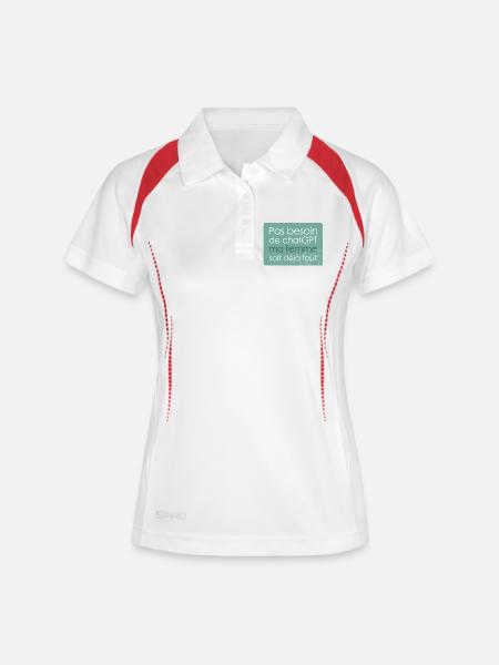 Humor woman and chatGPT - Women's Polo breathable - white/navy