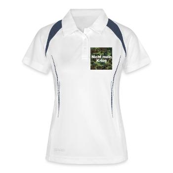 PAS MA GUERRE ! AUCUN OBJECTEUR DE CONSCIENCE - Polo respirant Femme - blanc/marine - Devant