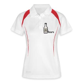 Matura 2026 - Party Flasche - Frauen Polo atmungsaktiv - Weiß/Navy - Vorne