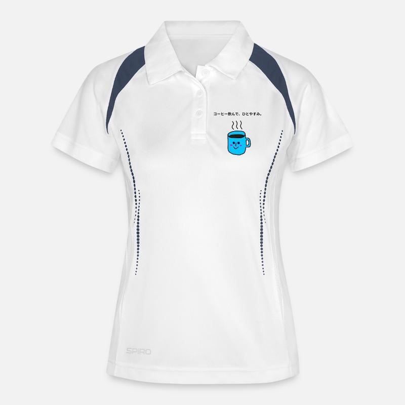 Blue Kawaii Coffee Break Mug - Women's Polo breathable - white/navy