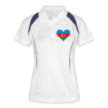 Azerbaijan heart flag - Women's Polo breathable - white/navy - Front