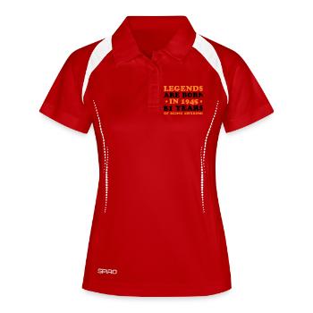 Legends Are Born 1945 – 81 Jahre Geburtstag - Frauen Polo atmungsaktiv - Weiß/Navy - Vorne