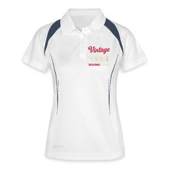 Vintage 1964 – Année de naissance rétro du Boxing Club - Polo respirant Femme - blanc/marine - Devant