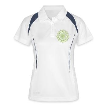 Mandala - Frauen Polo atmungsaktiv - Weiß/Navy - Vorne