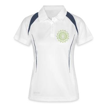 Mandala - Polo respirant Femme - blanc/marine - Devant