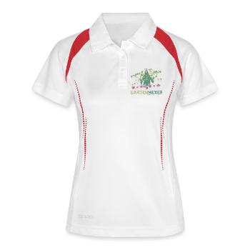 Gartenhexer - Frauen Polo atmungsaktiv - Weiß/Navy - Vorne