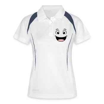 Bonne humeur - Polo respirant Femme - blanc/marine - Devant