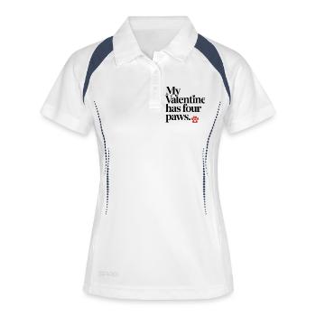 My Valentine Has Four Paws Shirt – Cute Pet Lover  - Women's Polo breathable - white/navy - Front