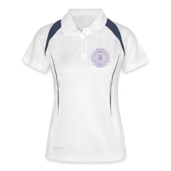Mandala - Polo respirant Femme - blanc/marine - Devant