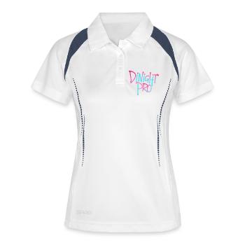 Dinight Pro Neon Gradient - Frauen Polo atmungsaktiv - Weiß/Navy - Vorne