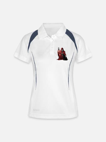 Red Hood Grim Reaper Lantern Cat - Women's Polo breathable - white/navy