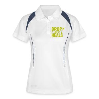 Zertifizierte klinische Potentisierungsexpertenausrüstung - Frauen Polo atmungsaktiv - Weiß/Navy - Vorne