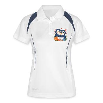 Cuddly Penguins Love Duo - Women's Polo breathable - white/navy - Front