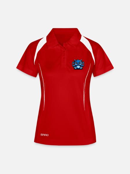 Blue Cuddly Dragon Comic Style - Women's Polo breathable - white/navy