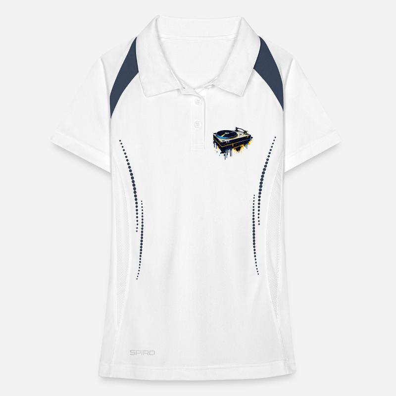 Graffiti Turntable Design Women's Polo breathable