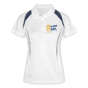 K-Pop-Mädchenmusik ist mein Leben Koreanische Popmusik süß - Frauen Polo atmungsaktiv - Weiß/Navy - Vorne