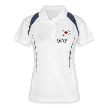 Love Heart - Women's Polo breathable - white/navy - Front