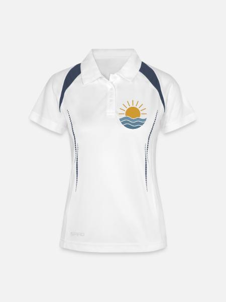 Golden Sunrise Waves - Women's Polo breathable - white/navy
