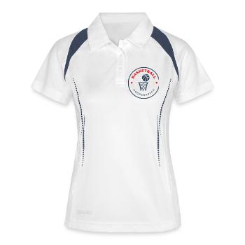 Logo Hoopsrausch Basket - Polo respirant Femme - blanc/marine - Devant