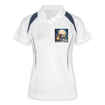 Fée de la Nuit aux ailes lunaires - Polo respirant Femme - blanc/marine - Devant