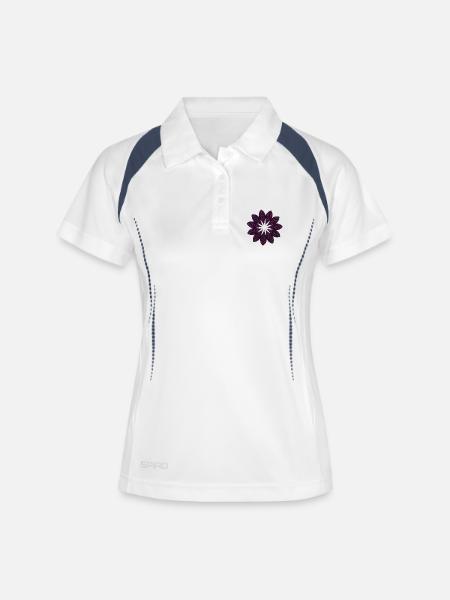 Dark Purple Mandala Flower - Women's Polo breathable - white/navy