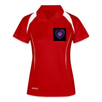 Neon Heart Ribbons - Women's Polo breathable - white/navy - Front