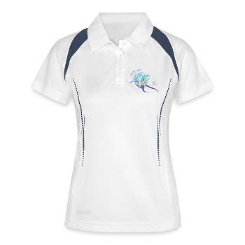 Limace – petite beauté - Polo respirant Femme - blanc/marine - Devant