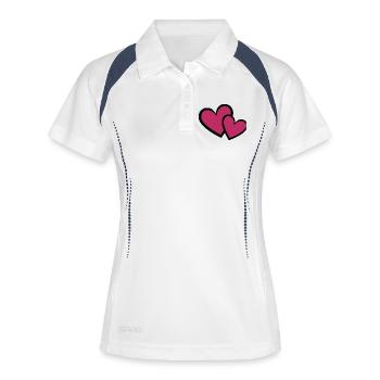 Cœur de la Saint-Valentin cadeau de la Saint-Valentin - Polo respirant Femme - blanc/marine - Devant