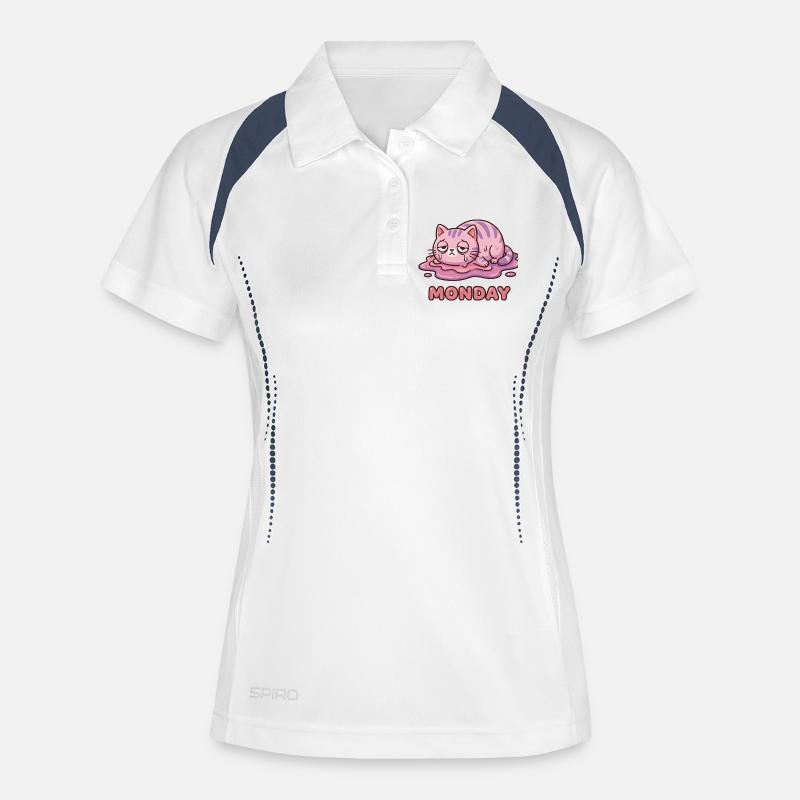I Hate Mondays - Cute Exhausted Kitty - Women's Polo breathable - white/navy
