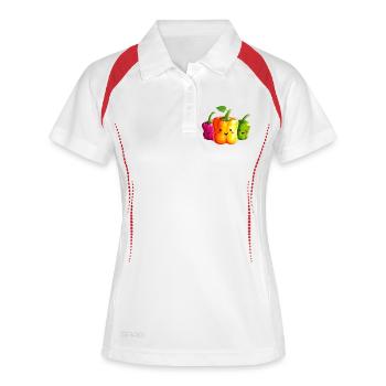 Trio Coloré du Piment - Polo respirant Femme - blanc/marine - Devant